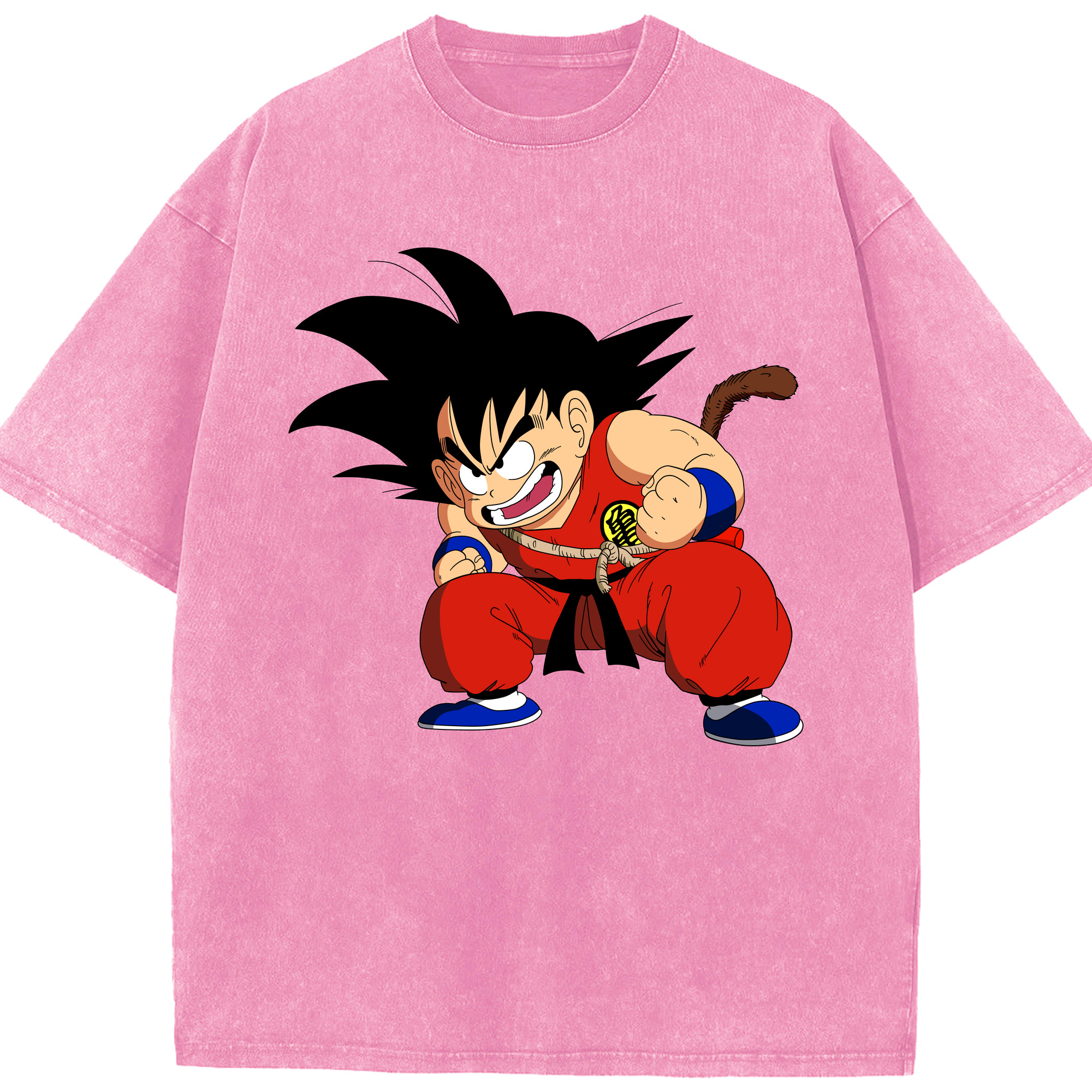 （画像用） ドラゴンボール 孫悟空（そん ごくう）Son Goku カカロット DRAGON BALL Kakarotto 綿100% ヴィンテージ風 半袖Tシャツ（フロントプリント）